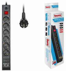 Сетевой фильтр Buro BU-SP3_USB_2A-B черный